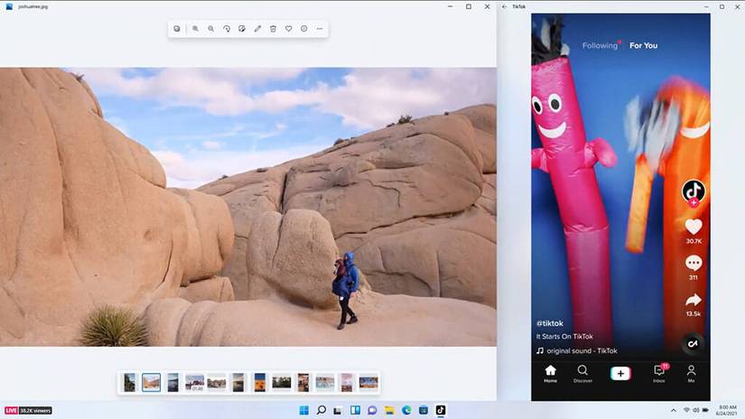 TikTok running on Windows 11