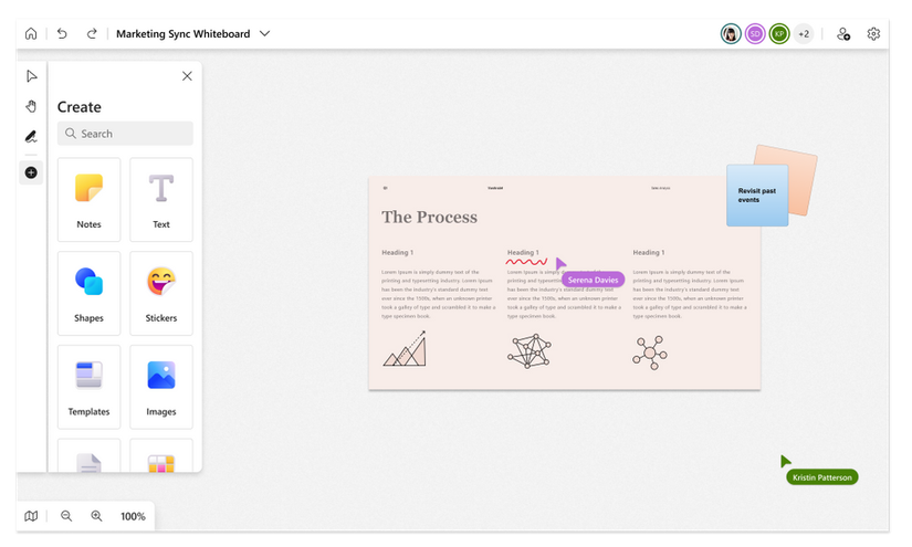 Microsoft Whiteboard with Fluent Toolbar