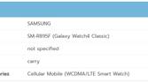 Galaxy Watch 4 Classic SM-R895F certification listing