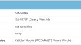 Galaxy Watch 4 SM-R875F certification listing