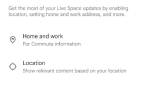 Google Assistant Live Space settings