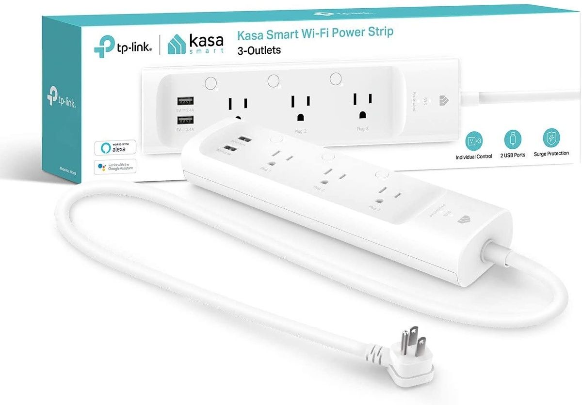 The Kasa Smart Plug Power Strip KP303 features three individually controllable smart outlets and two always-on USB Type A ports. It's available for just $22.79 on Amazon right now.