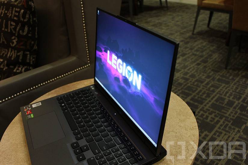 Angled view of Lenovo Legion 5 Pro display