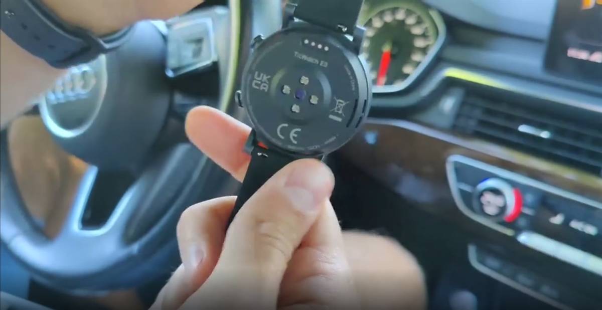 Rear of the Mobvoi TicWatch E3