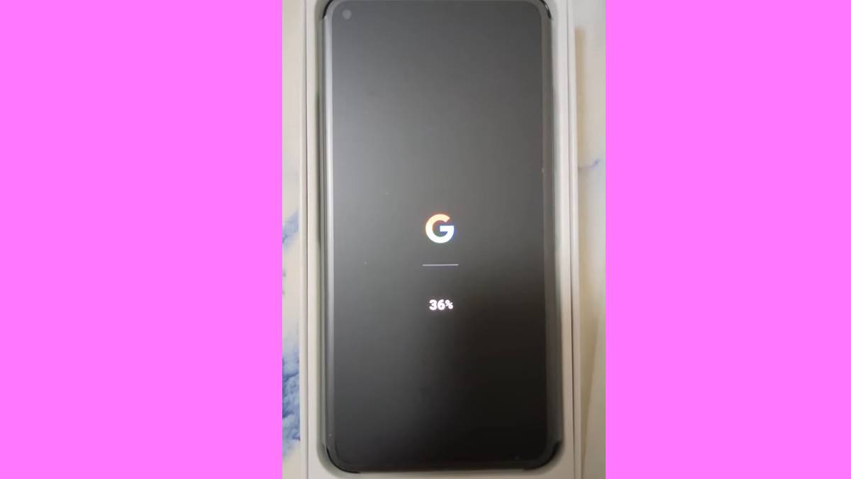 Percent progress during boot animation of Pixel 5