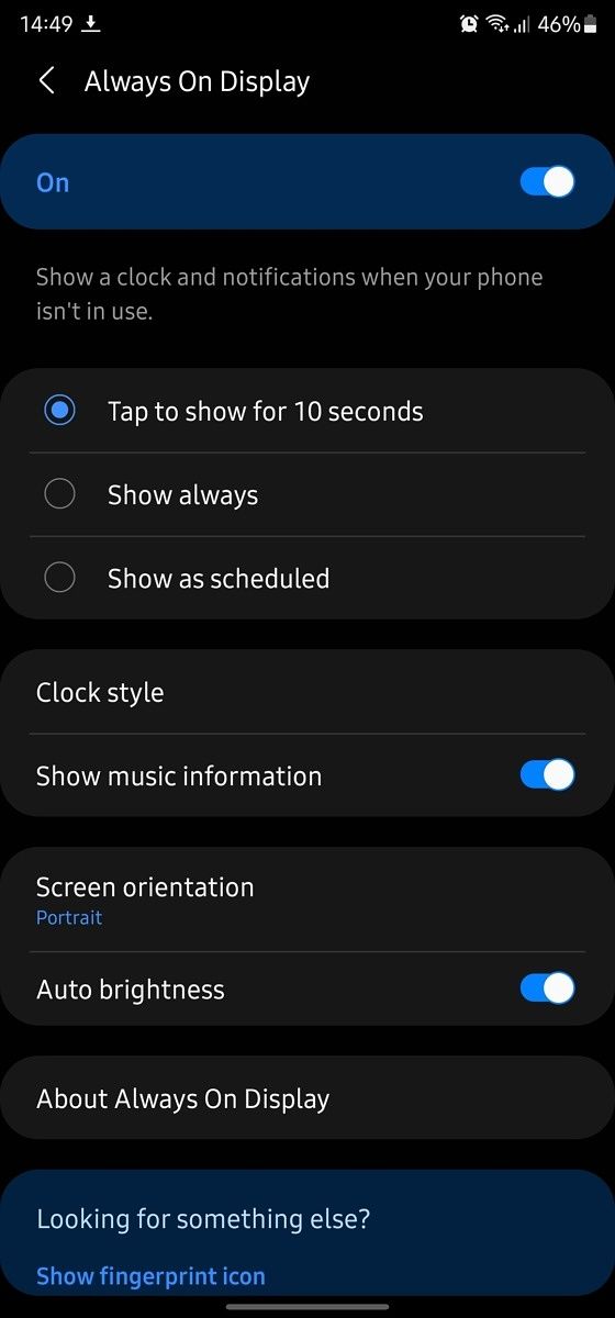 Samsung Always On Display Settings