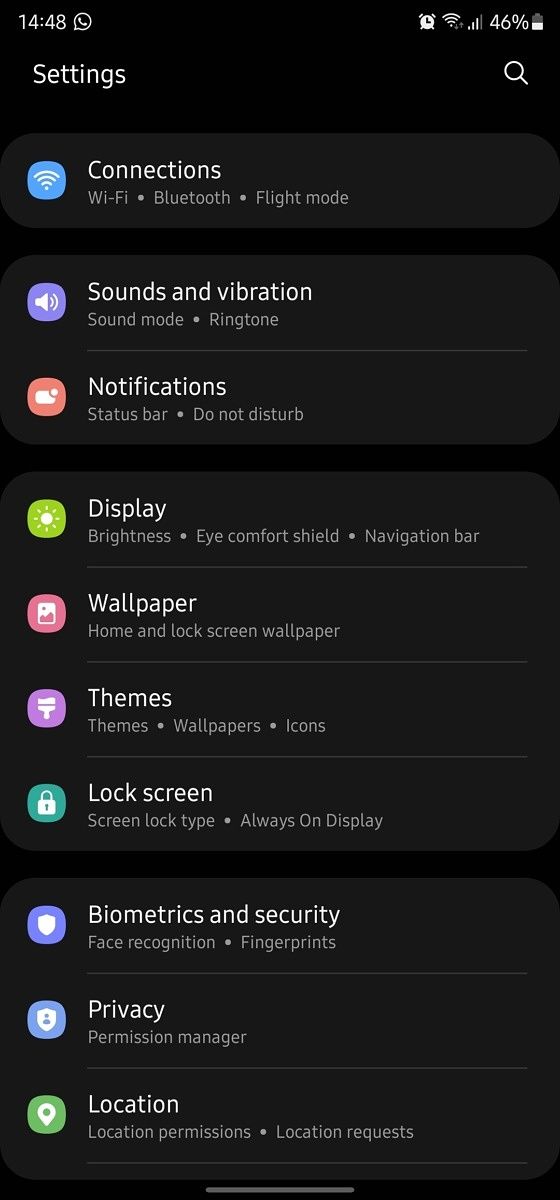 Samsung Settings