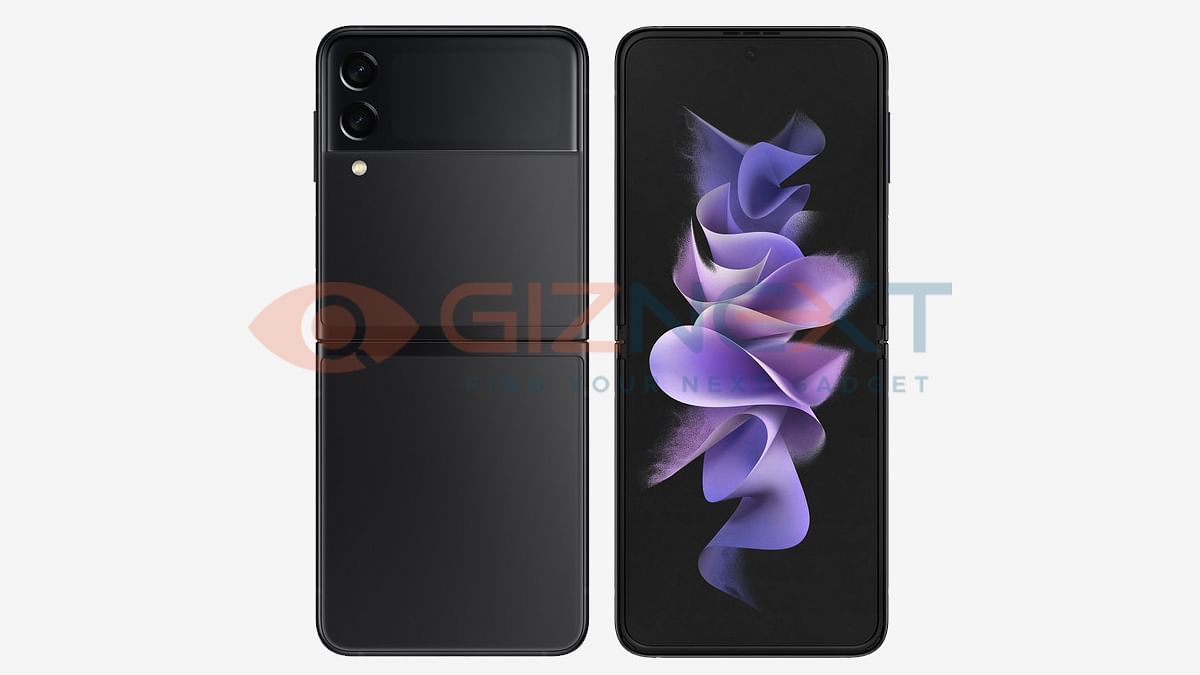 Unfolded Samsung Galaxy Z Flip 3 in black