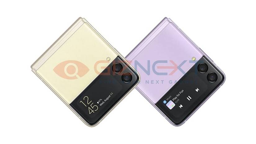 Samsung Galaxy Z Flip 3 leak in yellow and in purple closed side by side