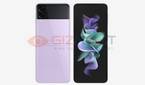 Unfolded Samsung Galaxy Z Flip 3 in purple