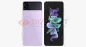Unfolded Samsung Galaxy Z Flip 3 in purple
