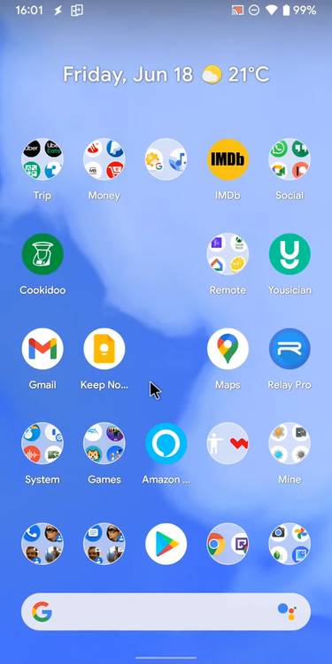 Android 12 home screen