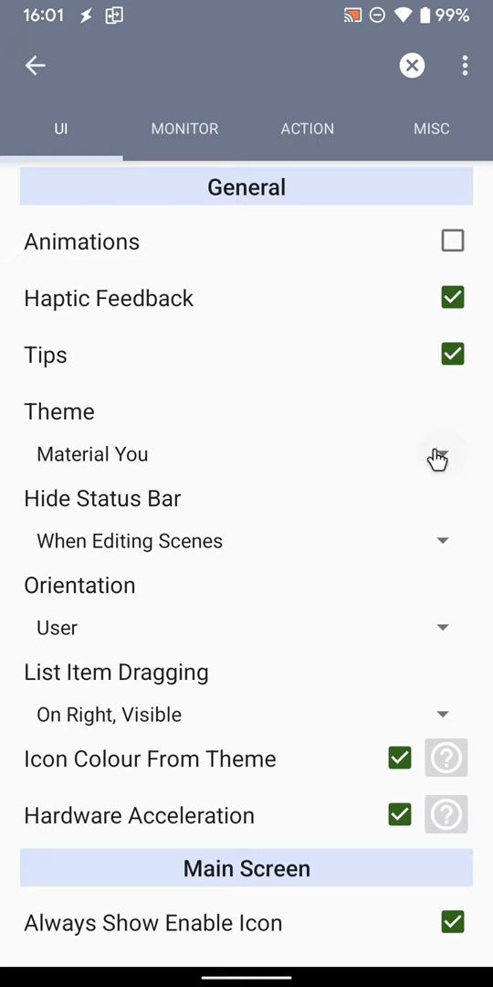Material You theme in Tasker