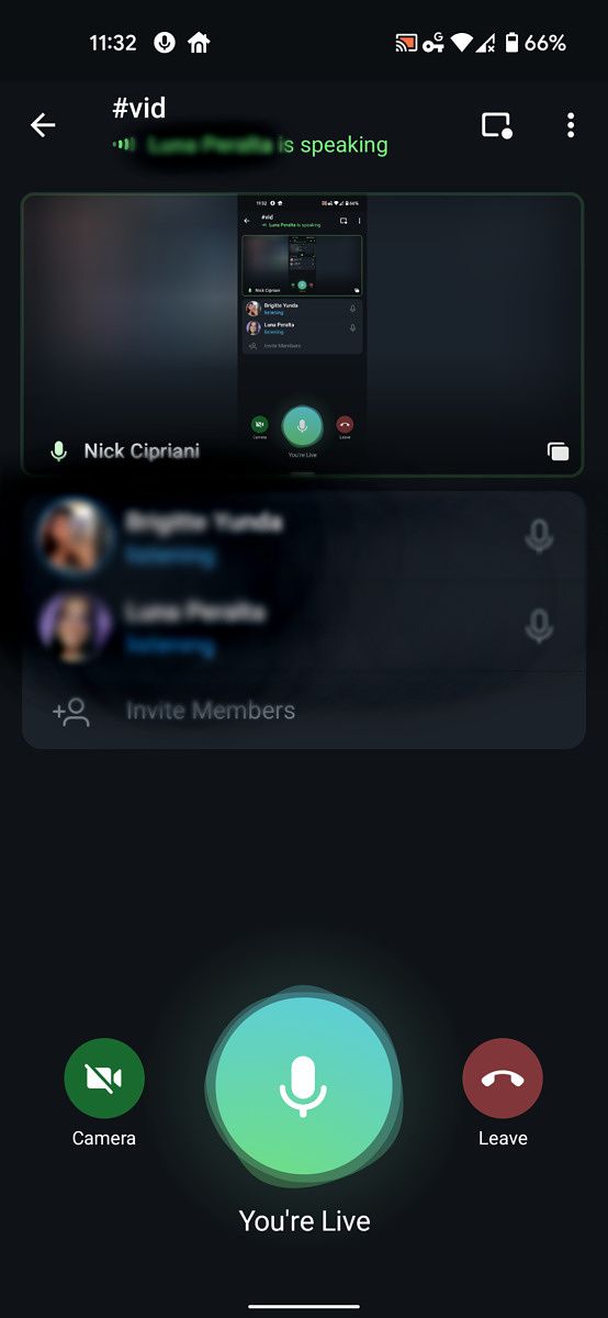 Screen sharing in Telegram v7.8 beta