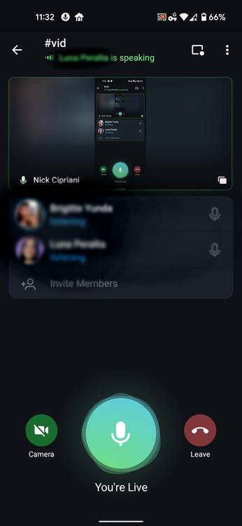 Screen sharing in Telegram v7.8 beta