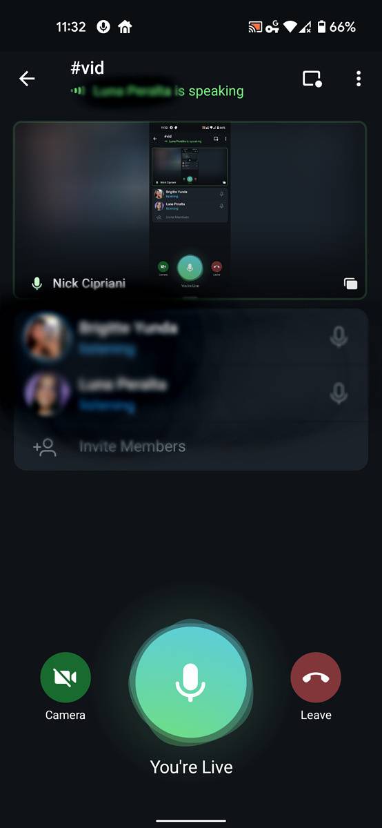 Screen sharing in Telegram v7.8 beta