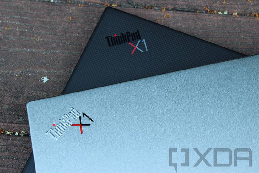 ThinkPad X1 Nano and X1 Titanium on wooden bench