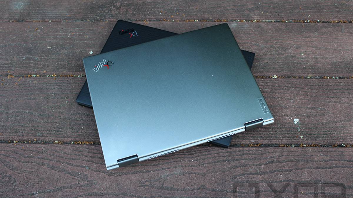 ThinkPad X1 Nano and X1 Titanium on wooden bench