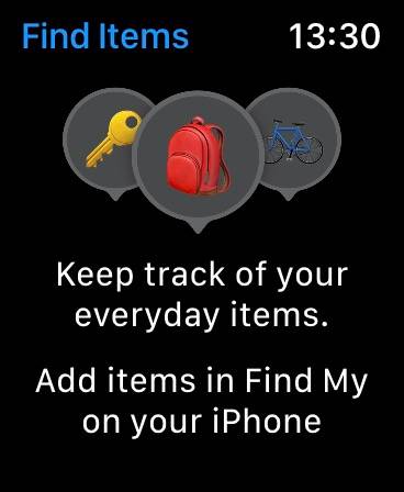 Find Items using Apple Watch