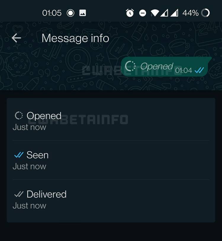 WhatsApp view once notification