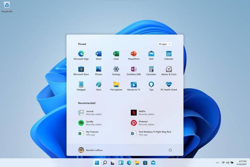 Windows 11 Start Menu in preview