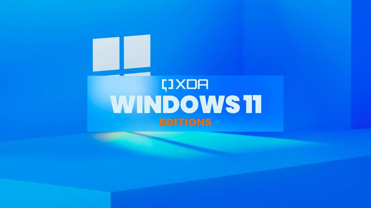 Window with light shining through and text reading Windows 11 Editions
