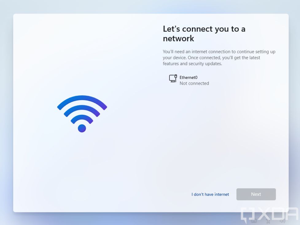Windows 11 OOBE network selector