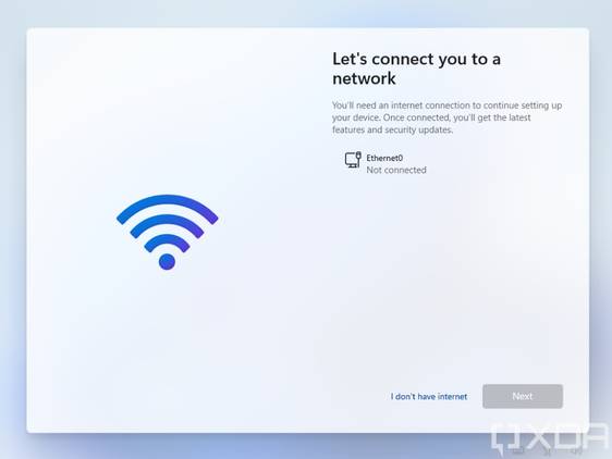 Windows 11 OOBE network selector