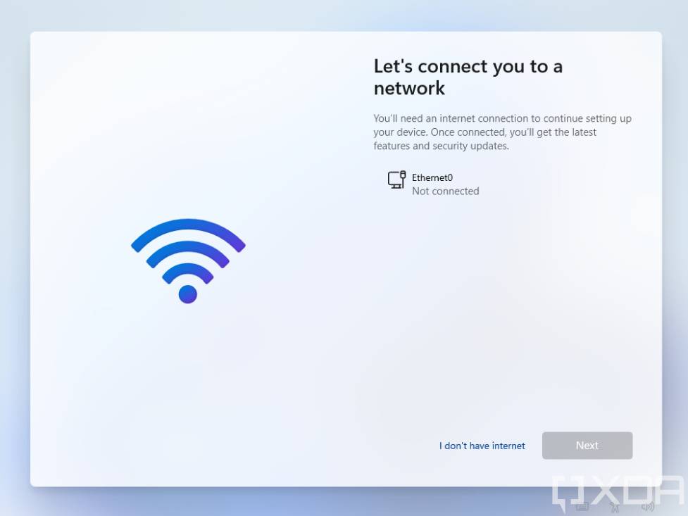 Windows 11 OOBE network selector