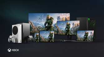 Xbox family of devices showing Halo Infinite