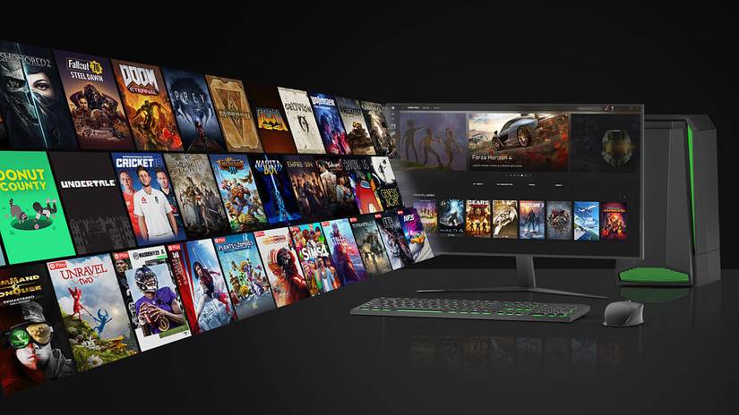 Collection of Xbox games and a computer