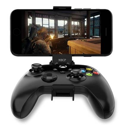 This has an ergonomic design and just snaps onto the controller. It has an adjustable clip and is good for beginners.