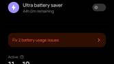 Xiaomi Mi 11 Ultra battery stats with battery drainage