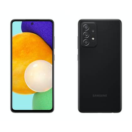 The Awesome Black color of the Samsung Galaxy A52 gives you an all-black look as the front of the phone also includes black borders.