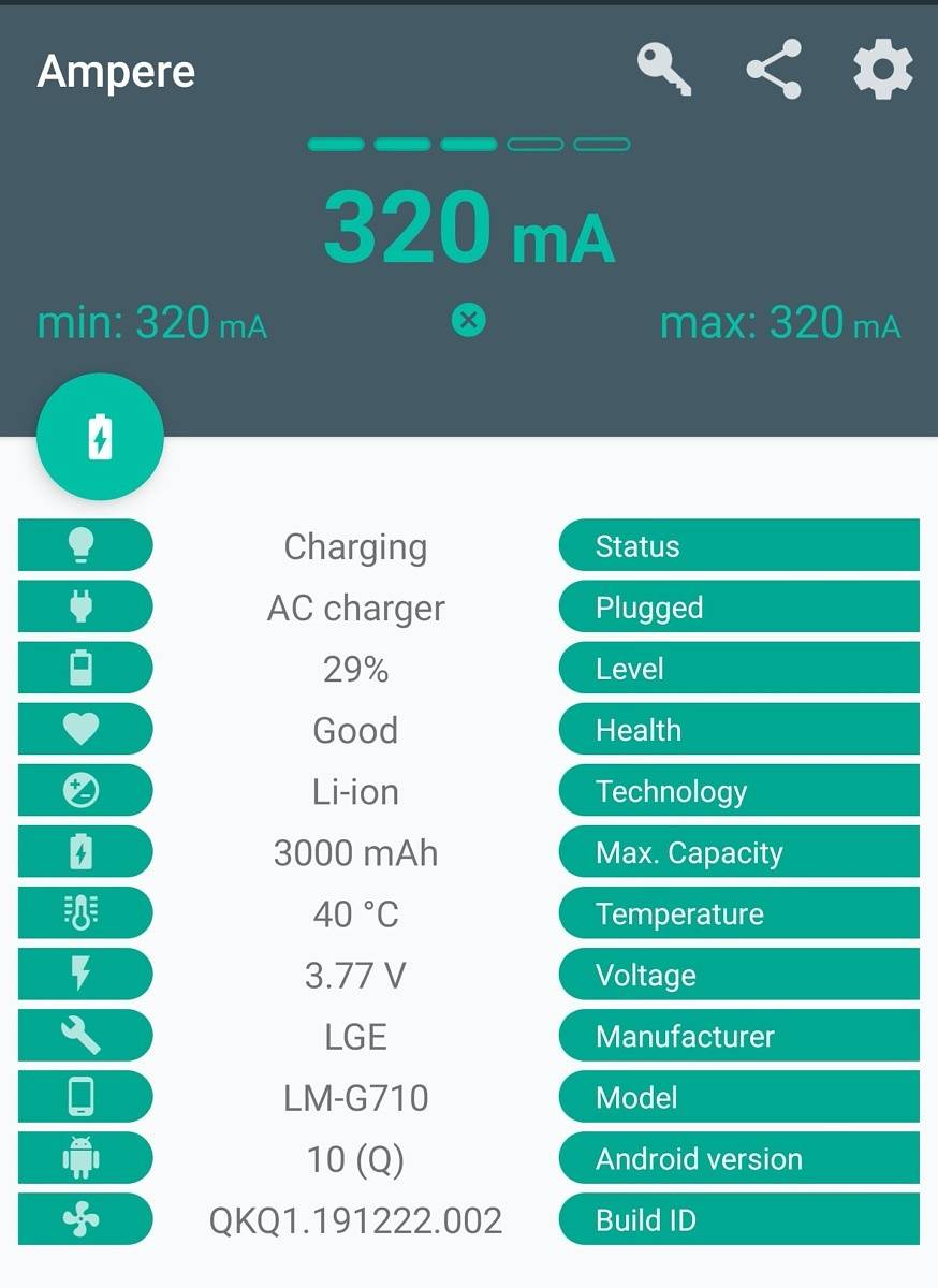 Ampere app output