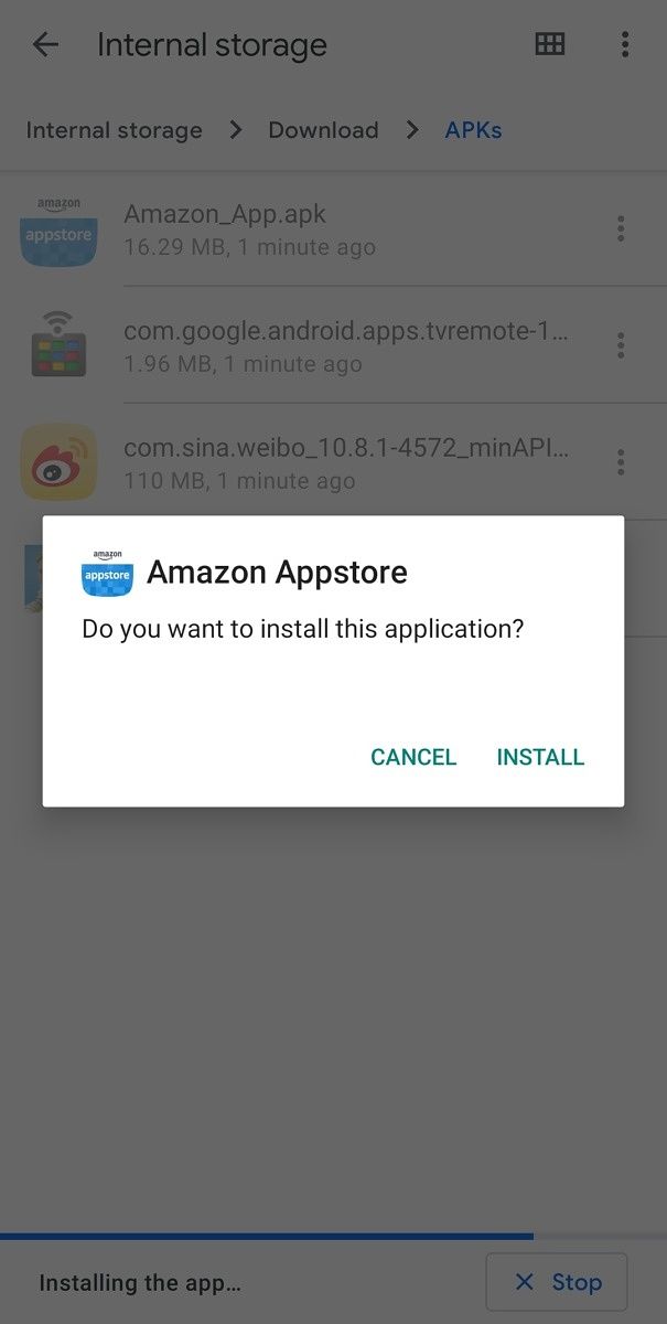 App install confirmation