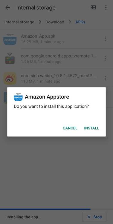 App install confirmation