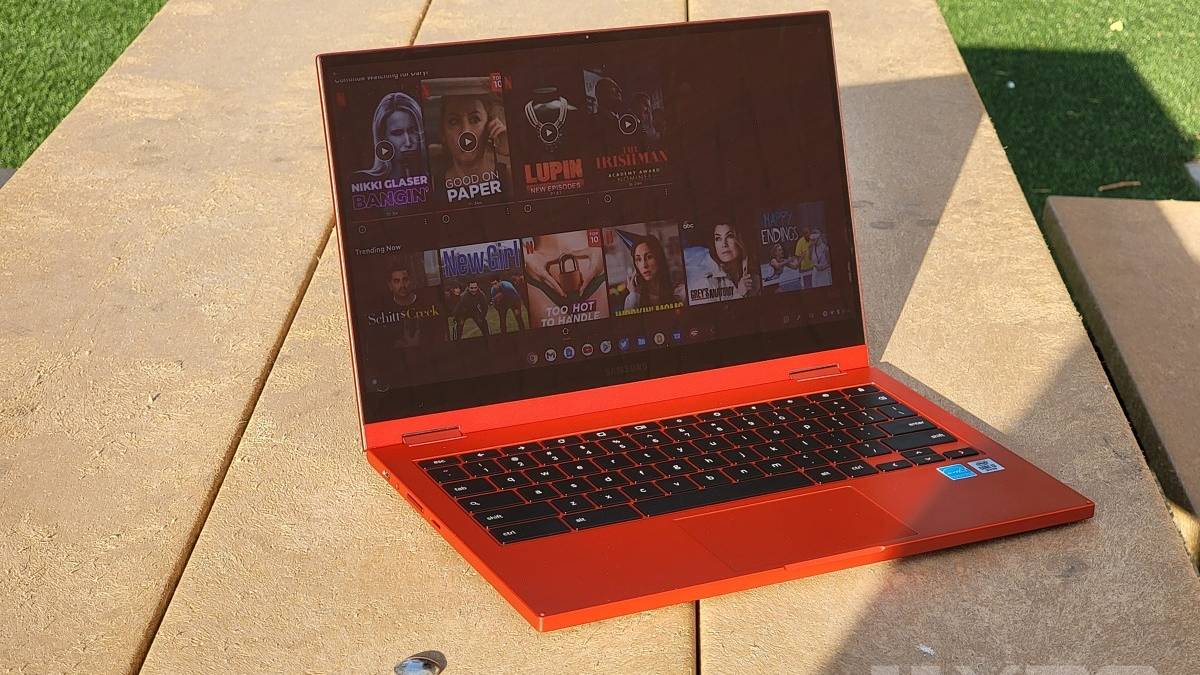 Chromebook 2 with Netflix open on table