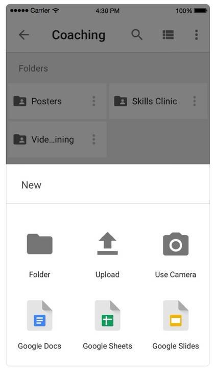 Google Drive for iOS upload