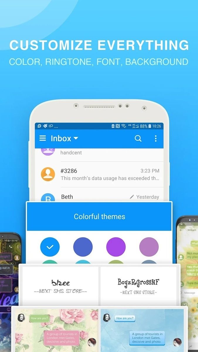 Handcent Next SMS customizations