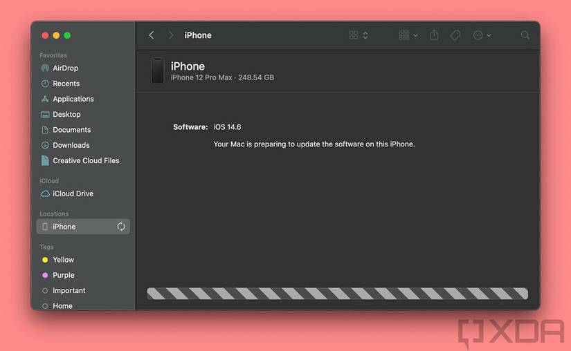 Screenshot of message saying iPhone is about to be updated to iOS 15