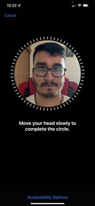 Face ID setup process