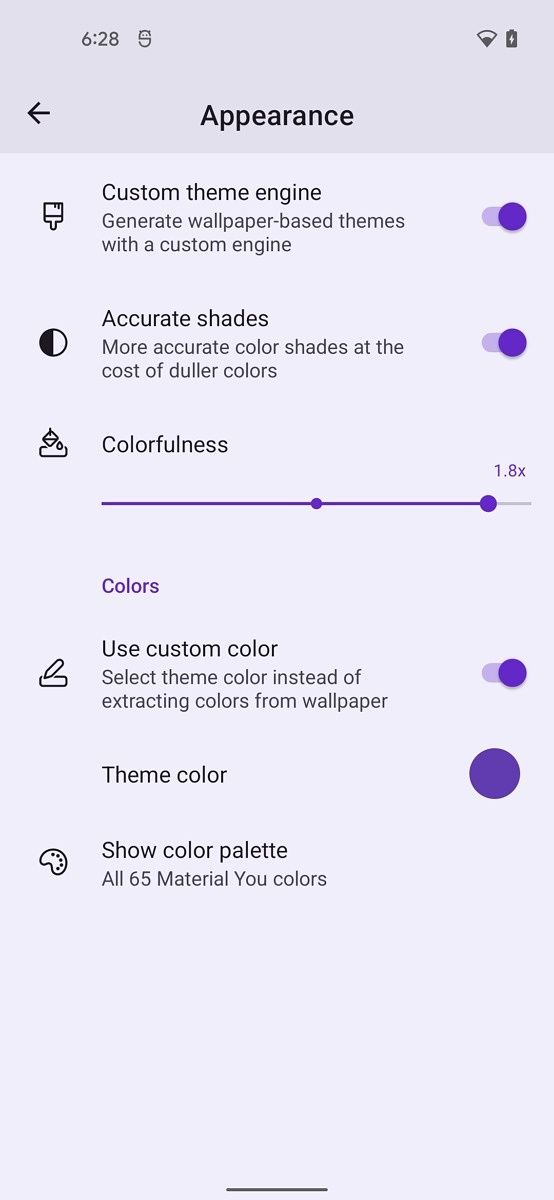Appearance menu in Kdrag0n's theming engine