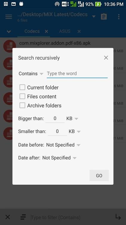 MiXplorer Silver - Search