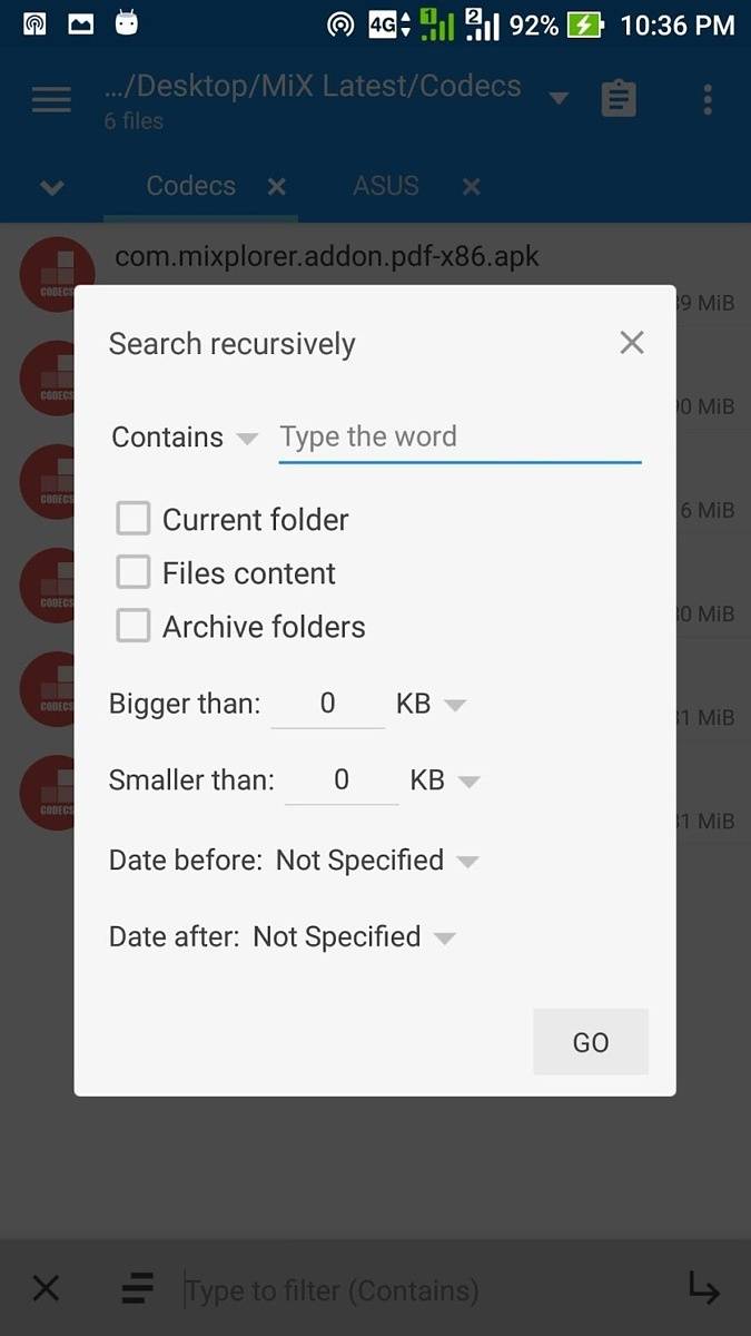 MiXplorer Silver - Search
