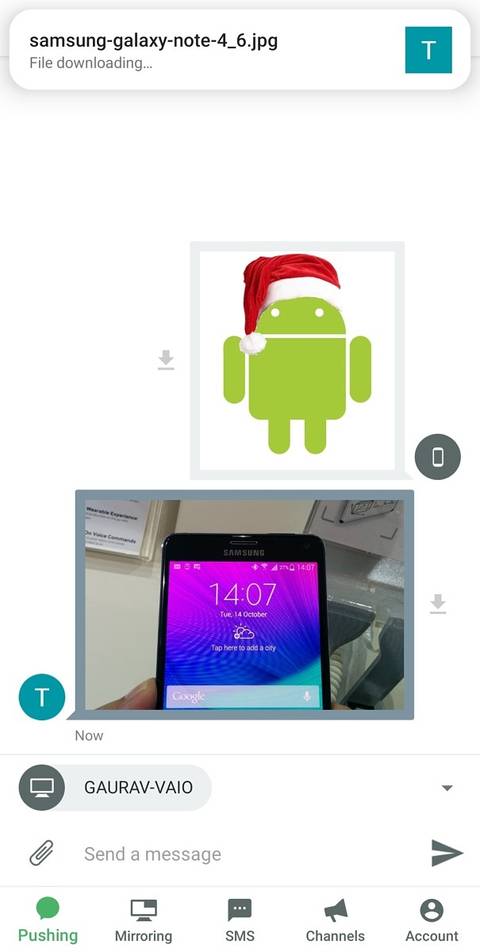 Pushbullet file received
