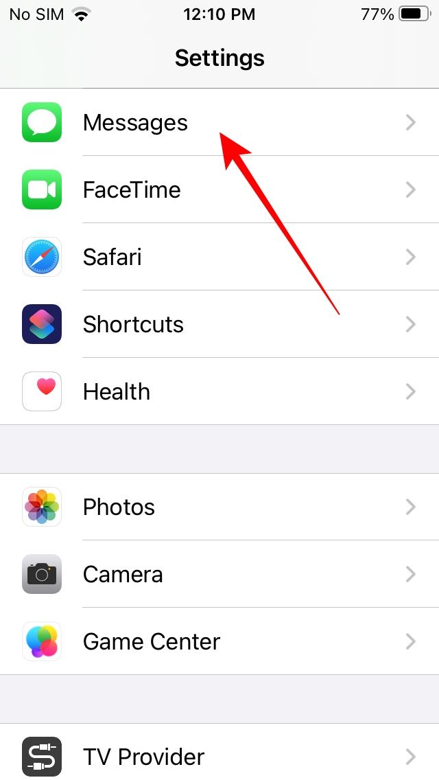 iPhone settings