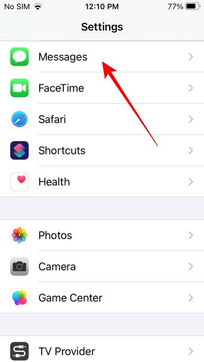 iPhone settings