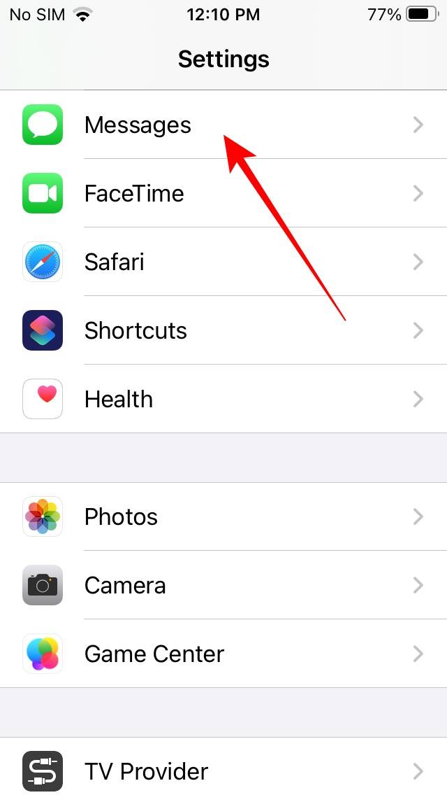 iPhone settings