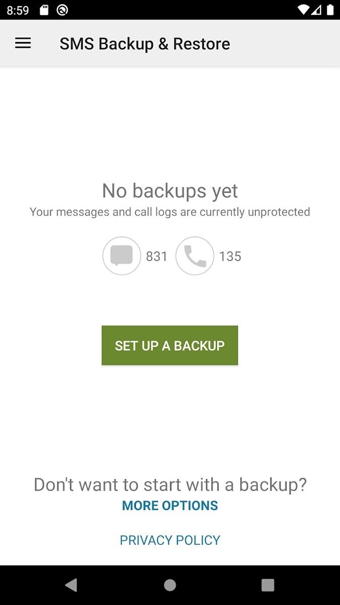 SMS Backup and Restore screenshot